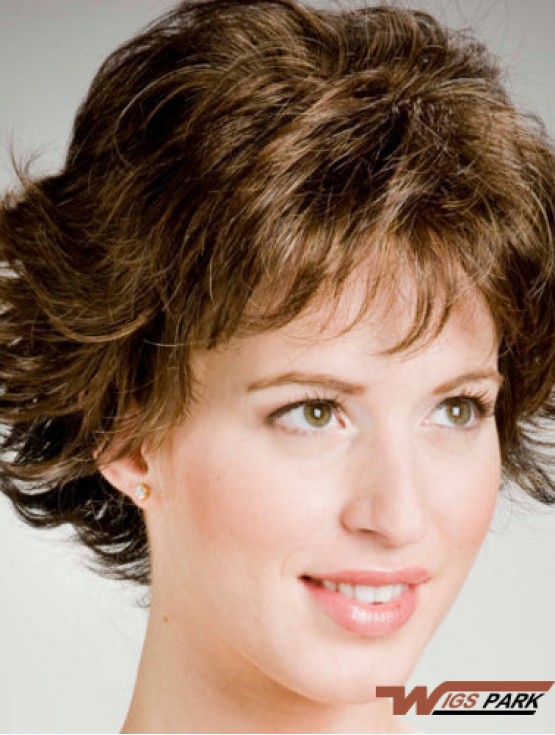 Stylish 8 inch Wavy Brown Layered Short Wigs