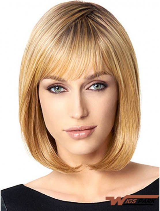 Bobs Blonde Straight Chin Length 10 inch Affordable Medium Wigs