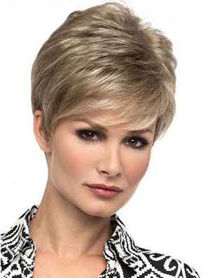 Affordable 6 inch Straight Blonde Boycuts Short Wigs