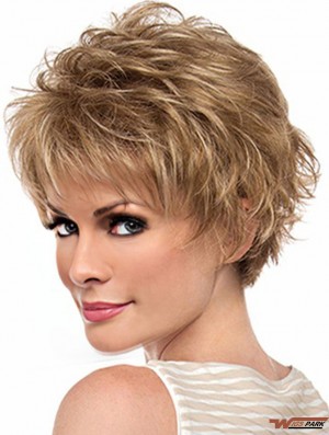 Amazing 6 inch Wavy Blonde Layered Short Wigs