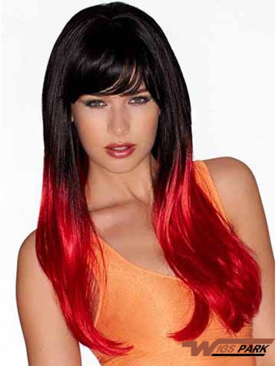 Straight Discount 22 inch Ombre/2 Tone With Bangs Long Wigs