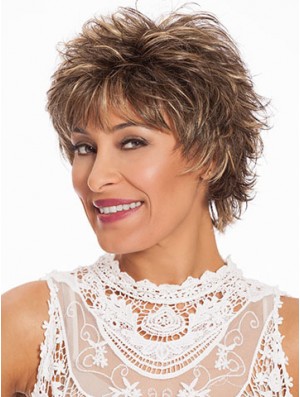 Wavy Layered 8 inch Modern Short Wigs