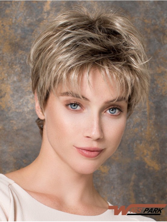 Capless Straight Blonde Boycuts 6 inch Synthetic Wigs Online