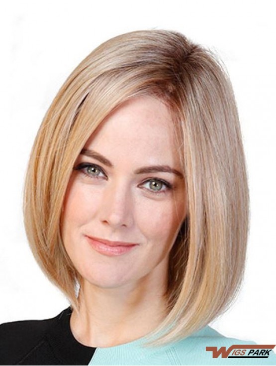 Straight Bobs Blonde 11 inch Monofilament Cancer Patient Wigs