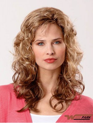 Synthetic Brown Curly 14 inch Capless Layered Long Wigs