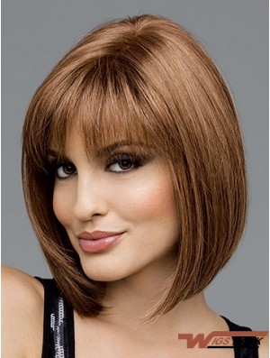 Synthetic Chin Length 12 inch Bob With Monofilament Top