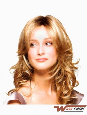 Wavy Layered Long Blonde Discount Lace Front Wigs