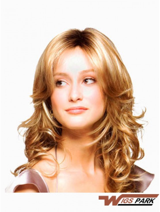 Wavy Layered Long Blonde Discount Lace Front Wigs