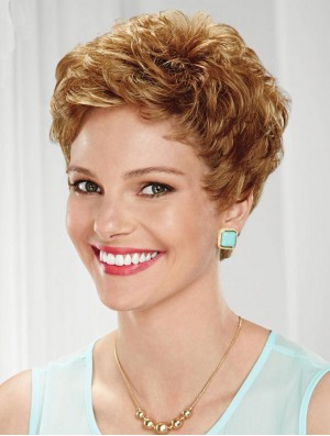 Cropped Wavy Boycuts Sassy Blonde Lace Front Wigs