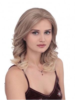 Long Curly Without Bangs Flexibility Blonde Lace Front Wigs