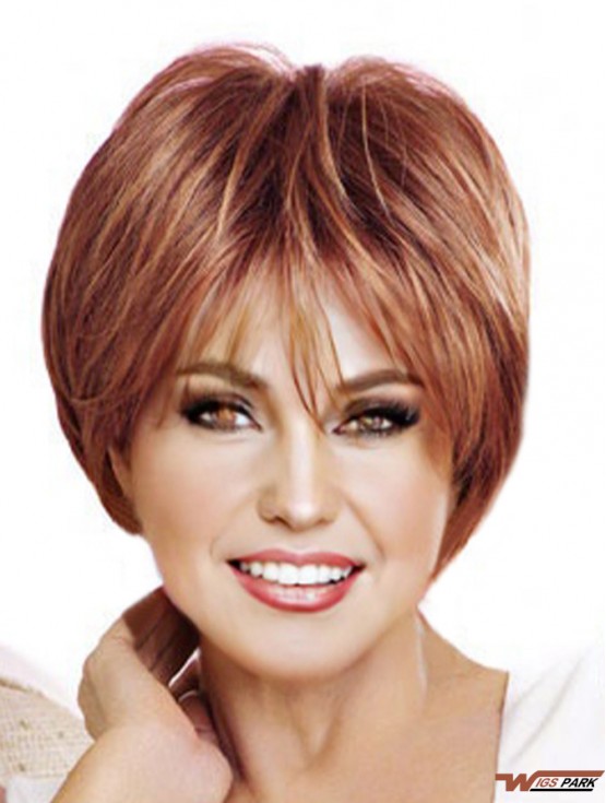 Great Red Short Straight Boycuts Lace Front Wigs