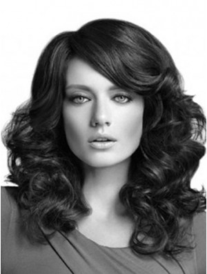 Curly Layered Long Black Cheapest Lace Front Wigs