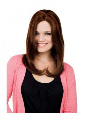 Straight Without Bangs Long Auburn Online Lace Front Wigs