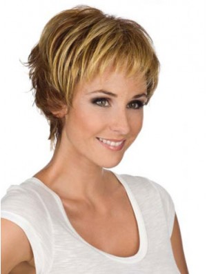 6 inch Modern Blonde Boycuts Monofilament Wigs