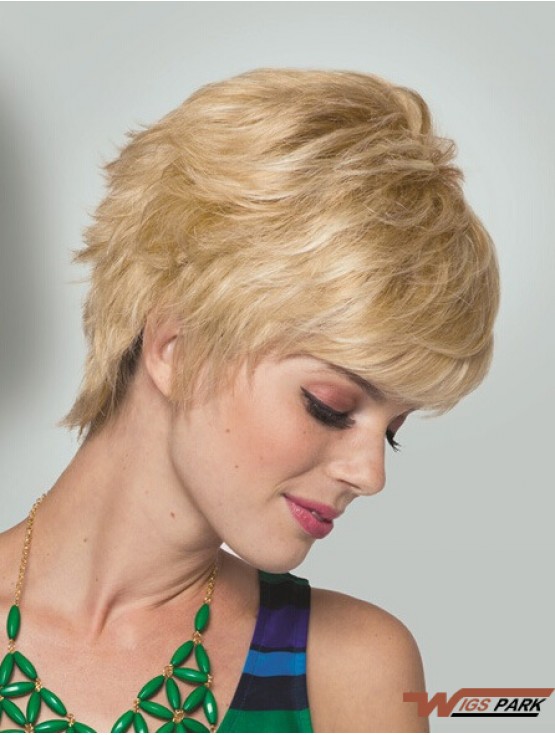 Boycuts Short Straight Blonde 5 inch Convenient Monofilament Wigs