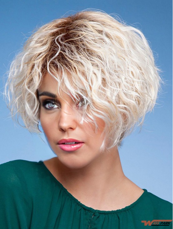 Layered Short Curly Blonde 6 inch Affordable Wigs