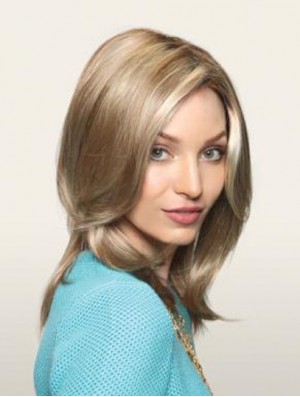 Layered Long Straight Blonde 16 inch Sassy Monofilament Wigs