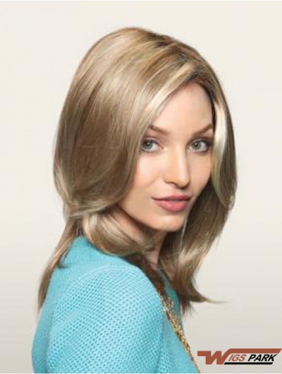 Layered Long Straight Blonde 16 inch Sassy Monofilament Wigs