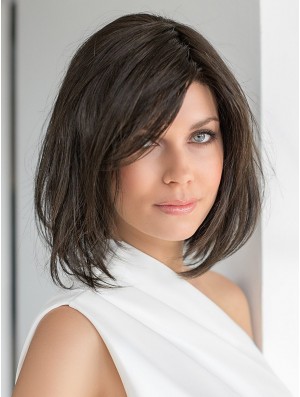 10 inch Chin Length 100% Hand-tied Brown Bob Hairstyles