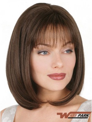 Straight Bob Wig Chin Length Brown Color Bobs Cut With Capless