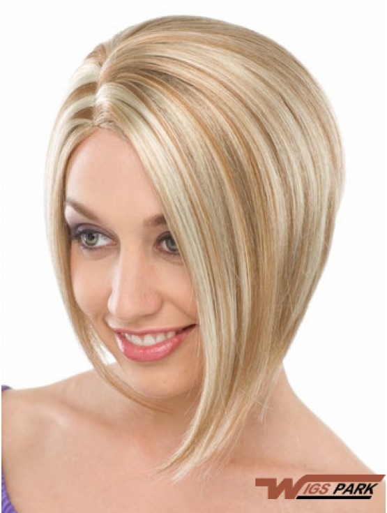 Capless Chin Length Straight Blonde Fashionable Bob Wigs