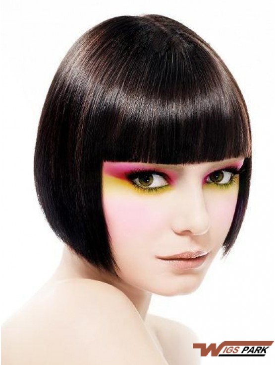 Capless Short Straight Black Incredible Bob Wigs