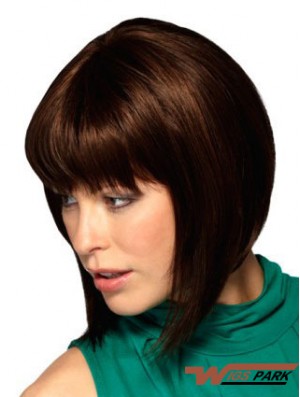 Capless Chin Length Straight Auburn Online Bob Wigs