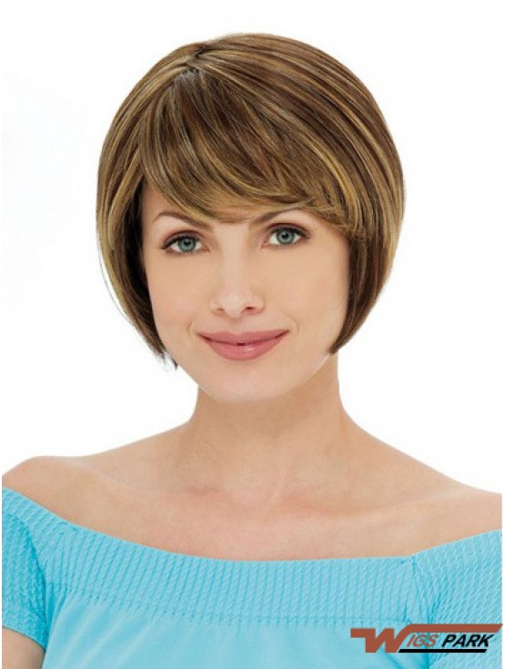 Capless Short Straight Auburn Ideal Bob Wigs