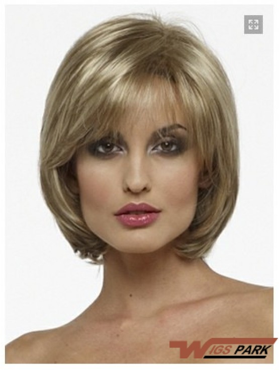 Capless Chin Length Straight Blonde Fashion Bob Wigs