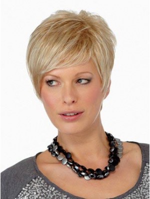 Boycuts Straight Blonde Capless Online Short Wigs