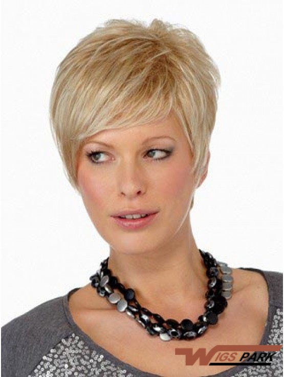 Boycuts Straight Blonde Capless Online Short Wigs