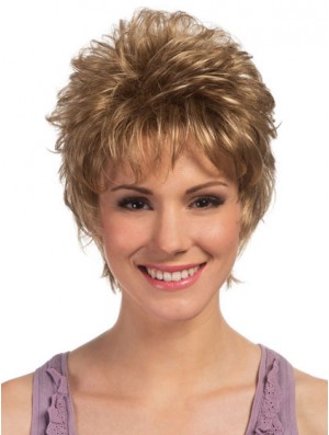 Boycuts Cropped Blonde Curly High Quality Petite Wigs