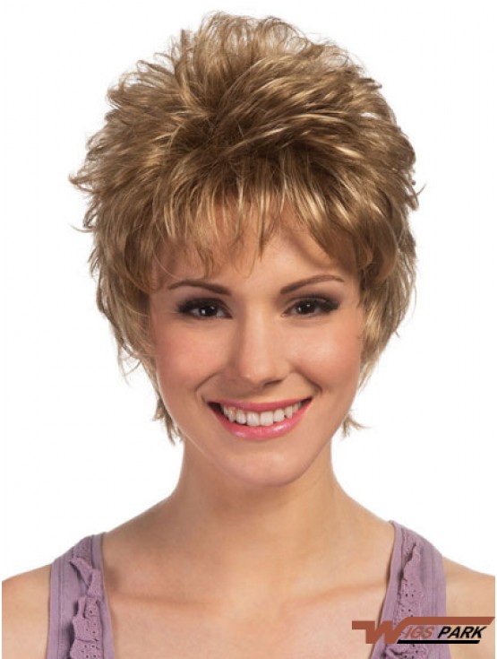 Boycuts Cropped Blonde Curly High Quality Petite Wigs