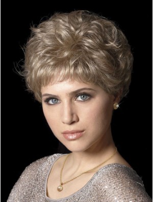 Hair Wigs With Synthetic Capless Wavy Style Cropped Length Boycuts