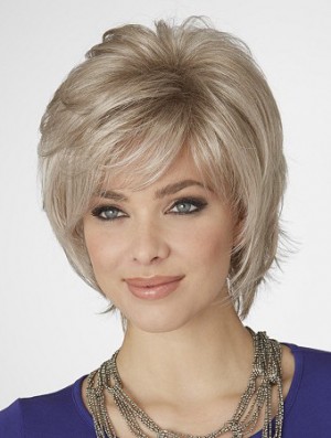 Wigs Blonde Bob With Capless Wavy Style Chin Length