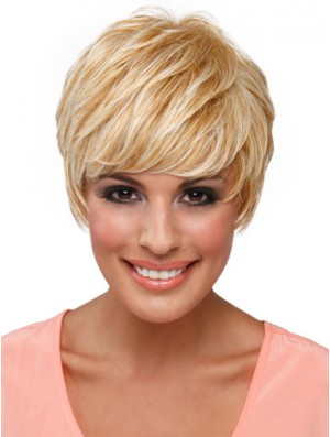 Boycuts Straight Blonde Capless Top Short Wigs