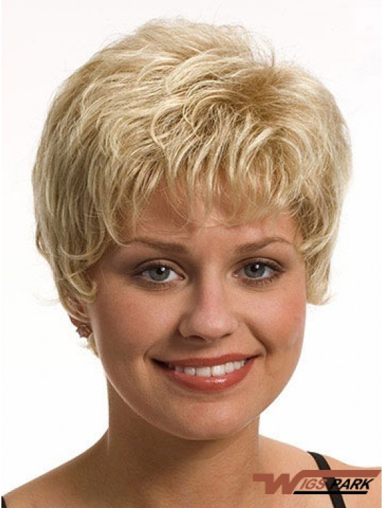 Boycuts Wavy Blonde Capless Best Short Wigs