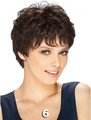 Boycuts Straight Brown Capless Durable Short Wigs