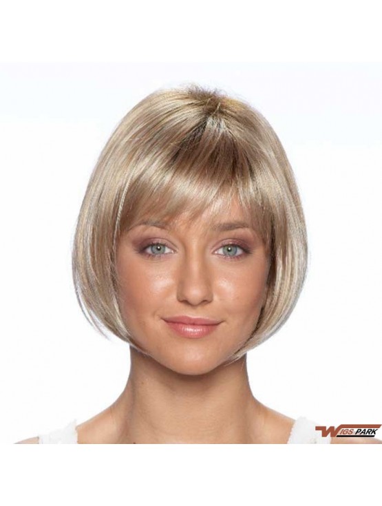 9 inch Best Straight Bobs Blonde Short Wigs