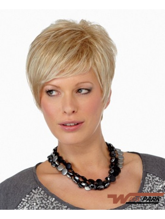 Boycuts Straight Blonde Capless Ideal Short Wigs