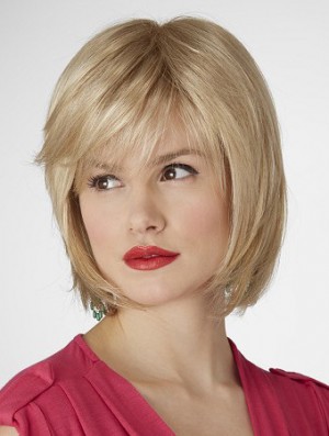 10 inch Natural Straight Bobs Blonde Short Wigs