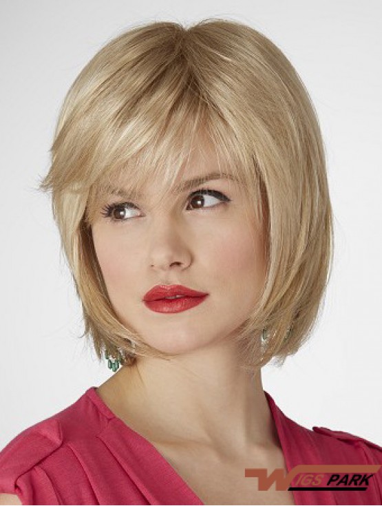 10 inch Natural Straight Bobs Blonde Short Wigs