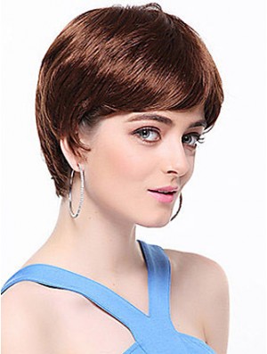 Boycuts Straight Auburn Capless Top Short Wigs