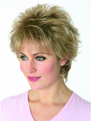 Boycuts Wavy Blonde Capless Cheapest Short Wigs