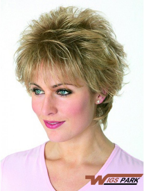 Boycuts Wavy Blonde Capless Cheapest Short Wigs