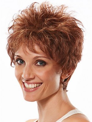 Boycuts Wavy Auburn Capless Flexibility Short Wigs