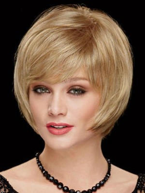 Chin Length Bobs 8 inch Straight Blonde Medium Wigs