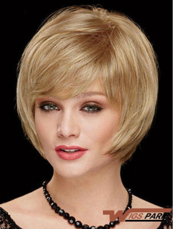 Chin Length Bobs 8 inch Straight Blonde Medium Wigs