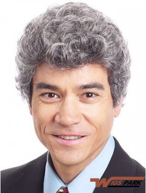 Curly 6 inch Capless Short Synthetic Old Man Wigs