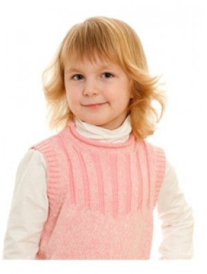 Wavy Shoulder Length Blonde Remy Real Hair 100% Hand-tied Kids Wigs